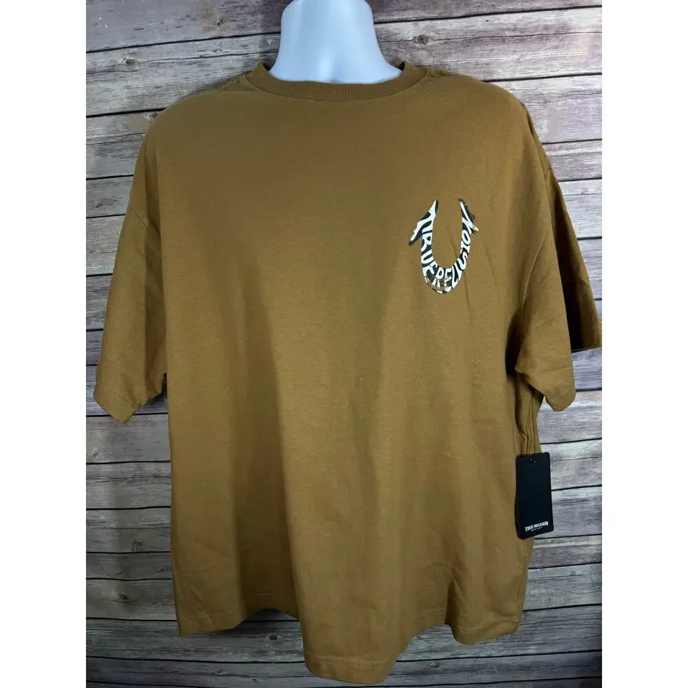 True Religion Tan Shirt Size Small ---24x27 Fits XL----- NEW